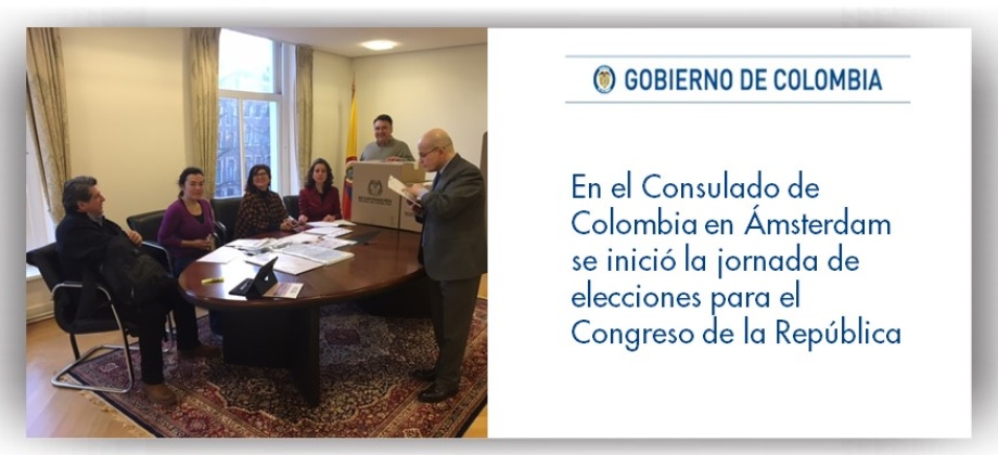 En el Consulado de Colombia en Ámsterdam se inició la jornada de elecciones para el Congreso de la República de Colombia