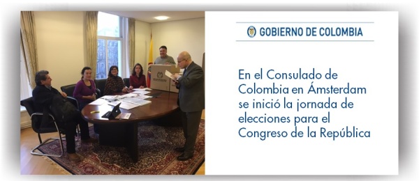 En el Consulado de Colombia en Ámsterdam se inició la jornada de elecciones para el Congreso de la República de Colombia