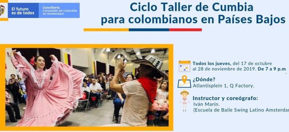 Consulado de Colombia en Ámsterdam invita al Ciclo Taller de Cumbia para colombianos 