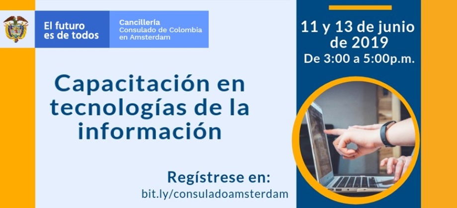 Consulado de Colombia en Ámsterdam invita al taller sobre tecnologías de la información que realizará el Consulado