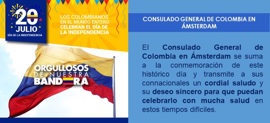 Consulado de Colombia en Ámsterdam se suma a la conmemoración del 20 de julio
