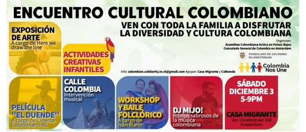 Consulado de Colombia en Ámsterdam invita al encuentro cultural, el 3 de diciembre de 2022