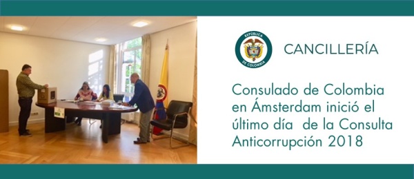Consulado de Colombia en Ámsterdam inició el último día  de la Consulta Anticorrupción 2018