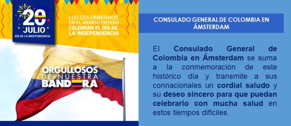 Consulado de Colombia en Ámsterdam se suma a la conmemoración del 20 de julio